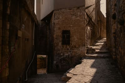 Honey-coloured stone houses of Mardin’s old town on the ridge